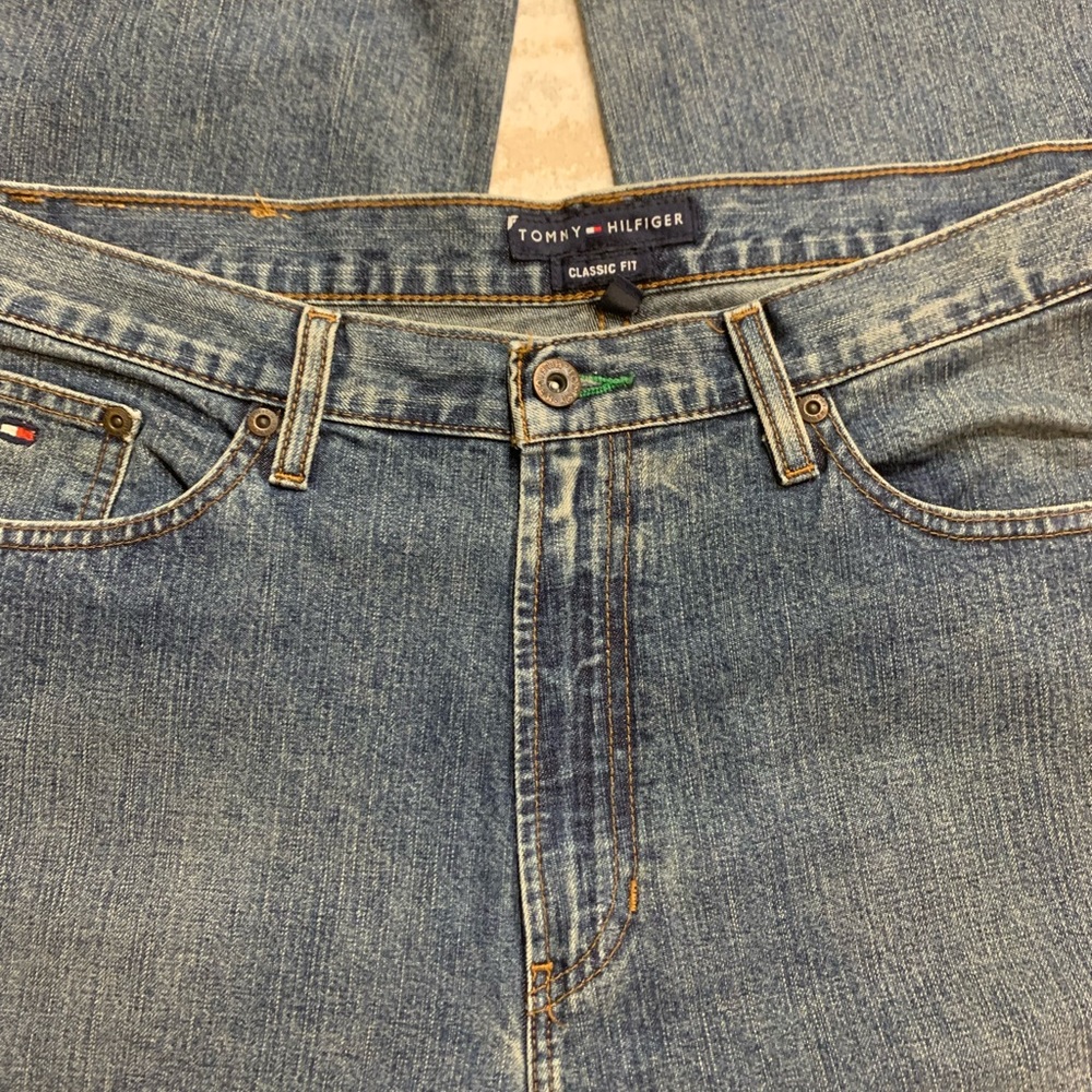Tommy Hilfiger Blue Jeans Mens 36 X 32 Classic Fit Straight Leg Vintage - Picture 6 of 9